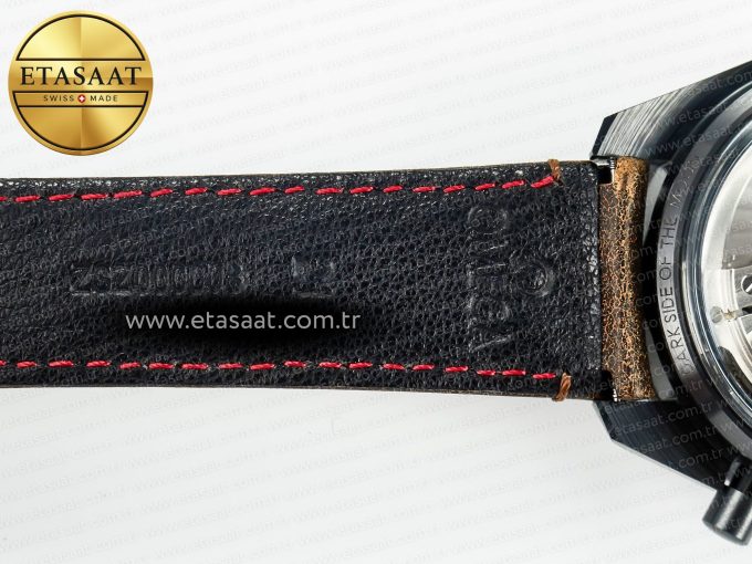 Speedmaster “Dark Side of The Moon” Real Ceramic N1F 1:1 Best Edition Vintage Black on Brown Leather Strap A9300 - Görsel 24