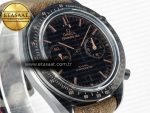 Speedmaster “Dark Side of The Moon” Real Ceramic N1F 1:1 Best Edition Vintage Black on Brown Leather Strap A9300 - Görsel 5