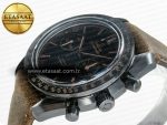 Speedmaster “Dark Side of The Moon” Real Ceramic N1F 1:1 Best Edition Vintage Black on Brown Leather Strap A9300 - Görsel 6