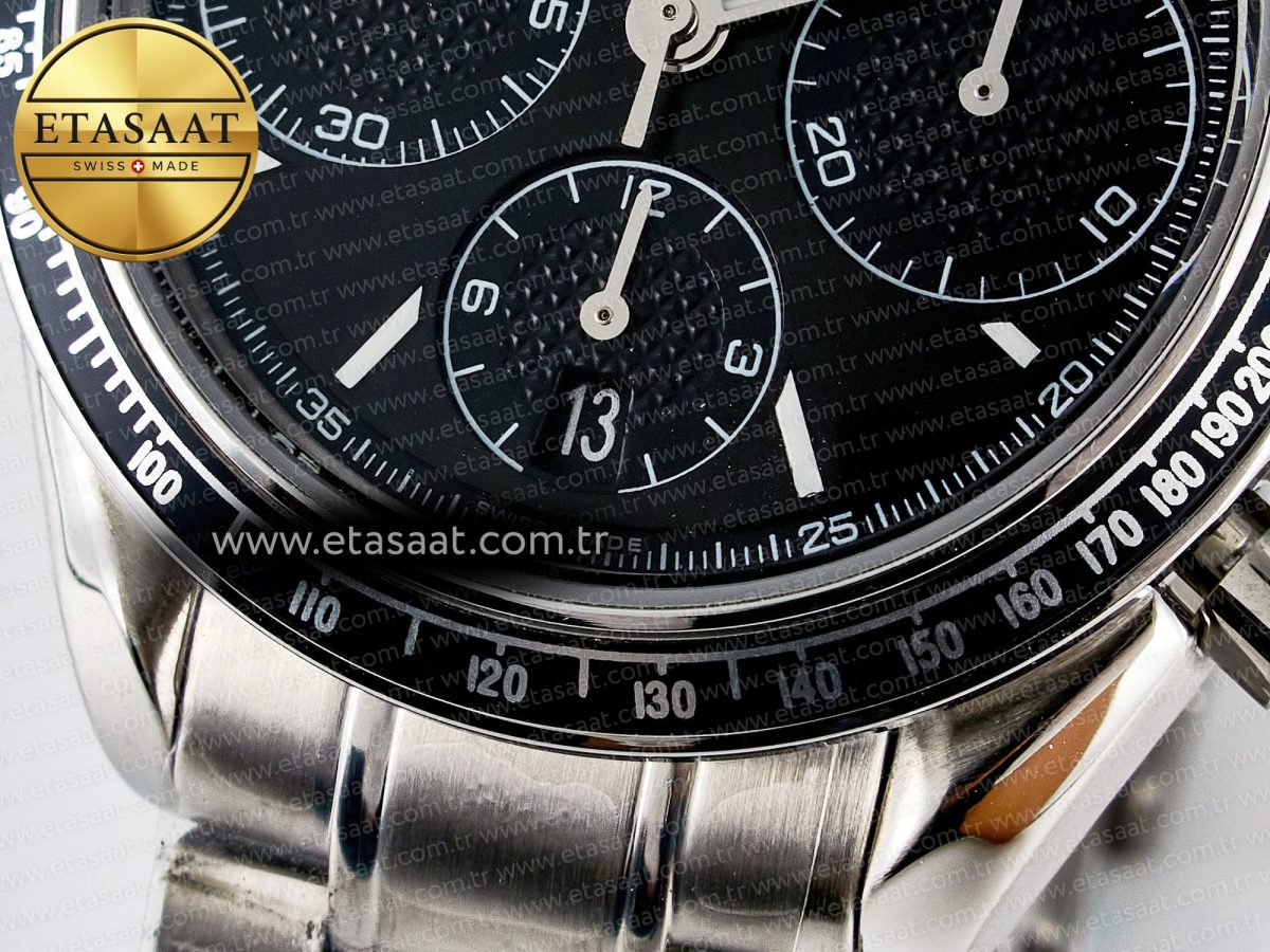 Speedmaster Racing Master SS HKF Best Edition Black Dial on SS Bracelet A7750 - Görsel 13