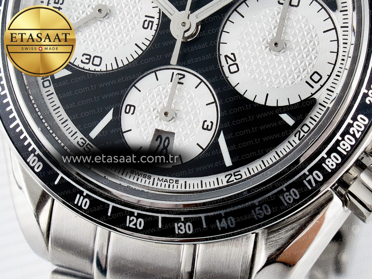 Speedmaster Racing Master SS HKF Best Edition Black/White Dial on SS Bracelet A7750 - Görsel 13
