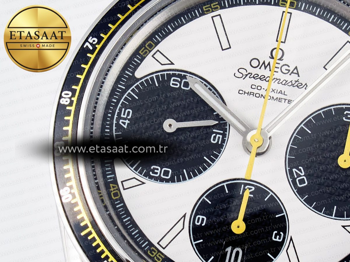 Speedmaster Racing Master SS HKF Best Edition White/Black Dial on SS Bracelet A7750 - Görsel 10