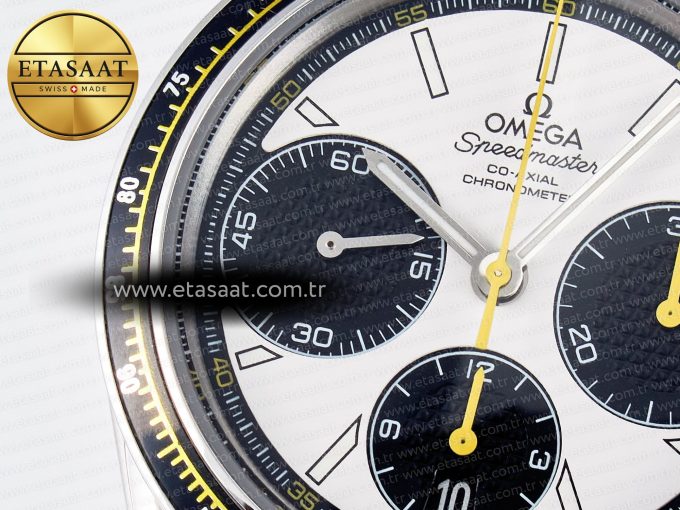 Speedmaster Racing Master SS HKF Best Edition White/Black Dial on SS Bracelet A7750 - Görsel 10