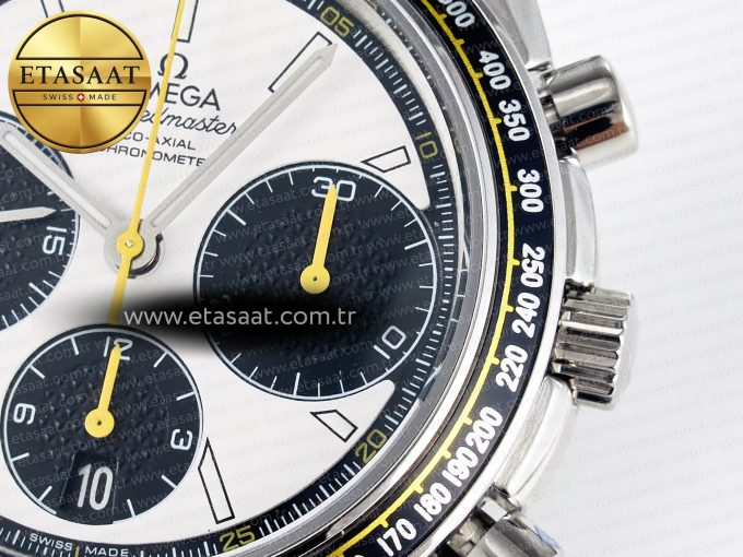 Speedmaster Racing Master SS HKF Best Edition White/Black Dial on SS Bracelet A7750 - Görsel 12
