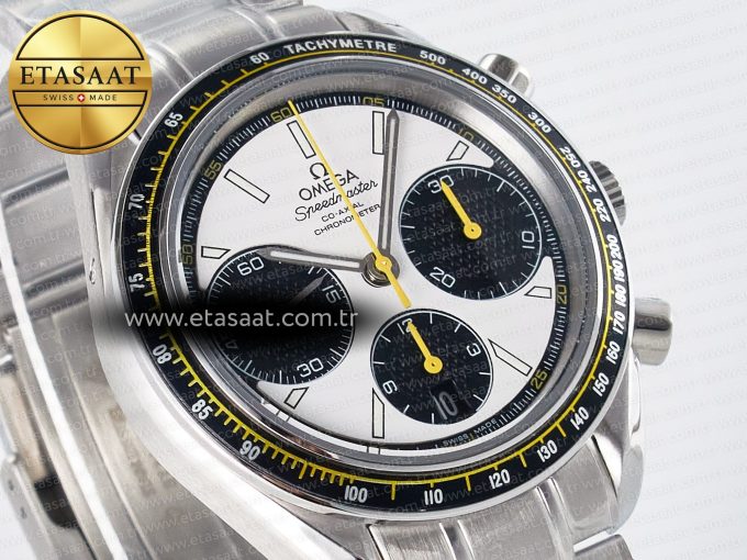 Speedmaster Racing Master SS HKF Best Edition White/Black Dial on SS Bracelet A7750 - Görsel 5