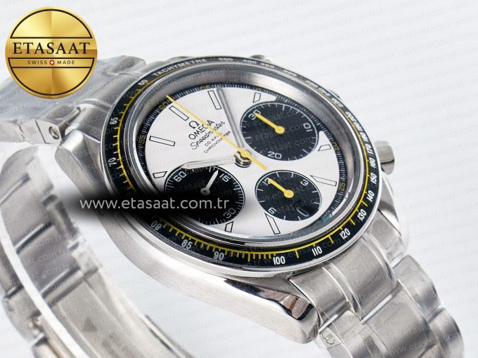 Speedmaster Racing Master SS HKF Best Edition White/Black Dial on SS Bracelet A7750 - Görsel 7