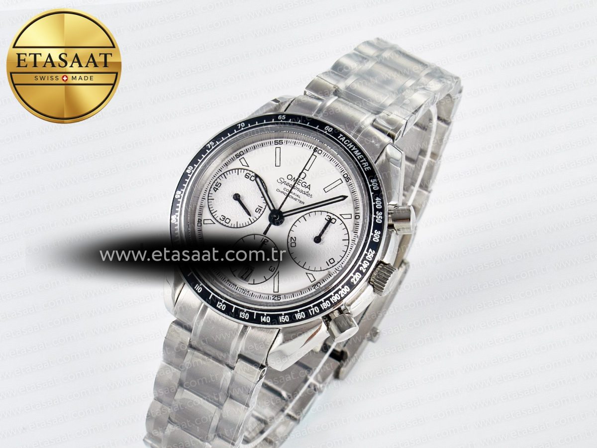 Speedmaster Racing Master SS HKF Best Edition White Dial on SS Bracelet A7750 - Görsel 1