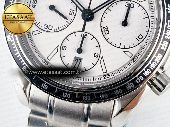 Speedmaster Racing Master SS HKF Best Edition White Dial on SS Bracelet A7750 - Görsel 13