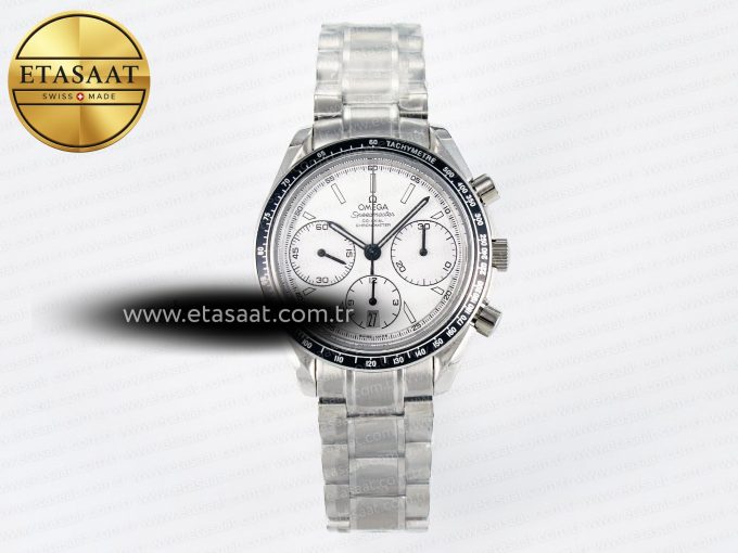 Speedmaster Racing Master SS HKF Best Edition White Dial on SS Bracelet A7750 - Görsel 3