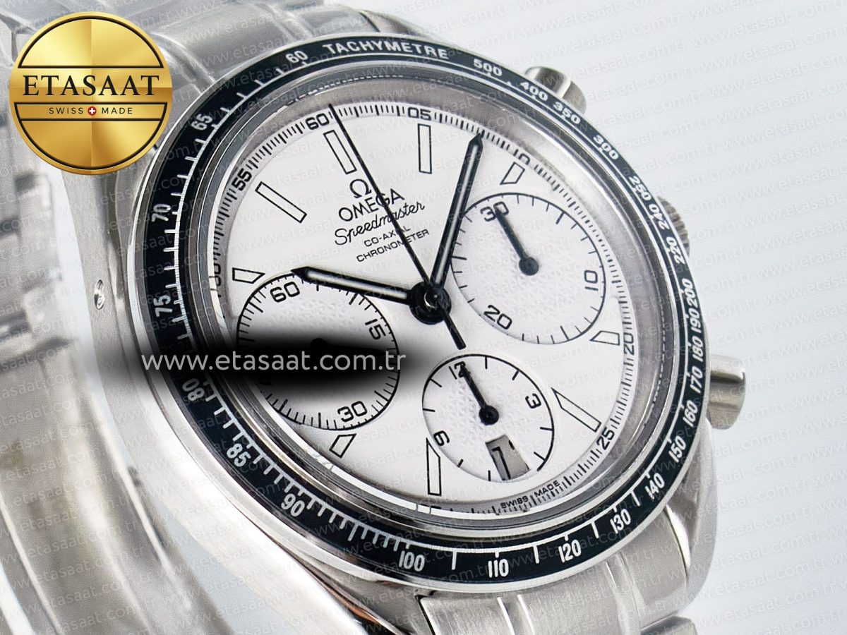 Speedmaster Racing Master SS HKF Best Edition White Dial on SS Bracelet A7750 - Görsel 5