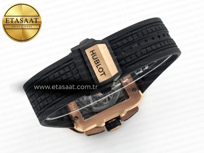 Square Bang Unico 42mm RG BBF 1:1 Best Edition Skeleton Dial on Black Rubber Strap A1280 - Görsel 16