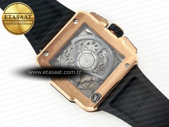 Square Bang Unico 42mm RG BBF 1:1 Best Edition Skeleton Dial on Black Rubber Strap A1280 - Görsel 17