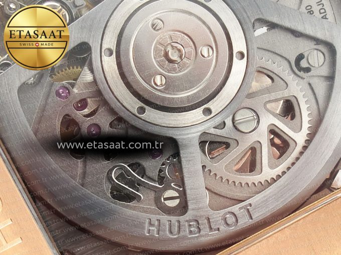 Square Bang Unico 42mm RG BBF 1:1 Best Edition Skeleton Dial on Black Rubber Strap A1280 - Görsel 18