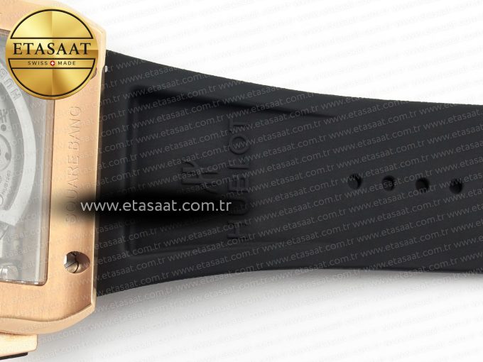Square Bang Unico 42mm RG BBF 1:1 Best Edition Skeleton Dial on Black Rubber Strap A1280 - Görsel 30