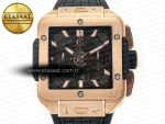 Square Bang Unico 42mm RG BBF 1:1 Best Edition Skeleton Dial on Black Rubber Strap A1280 - Görsel 4