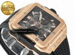 Square Bang Unico 42mm RG BBF 1:1 Best Edition Skeleton Dial on Black Rubber Strap A1280 - Görsel 7