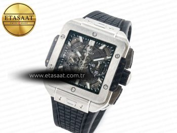 Square Bang Unico 42mm Titanium BBF 1:1 Best Edition Skeleton Dial on Black Rubber Strap A1280