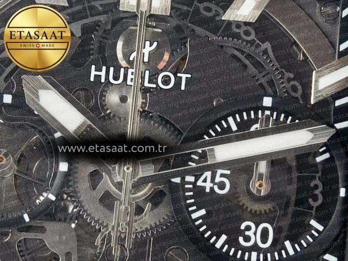 Square Bang Unico 42mm Titanium BBF 1:1 Best Edition Skeleton Dial on Black Rubber Strap A1280 - Görsel 11
