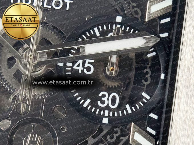 Square Bang Unico 42mm Titanium BBF 1:1 Best Edition Skeleton Dial on Black Rubber Strap A1280 - Görsel 12