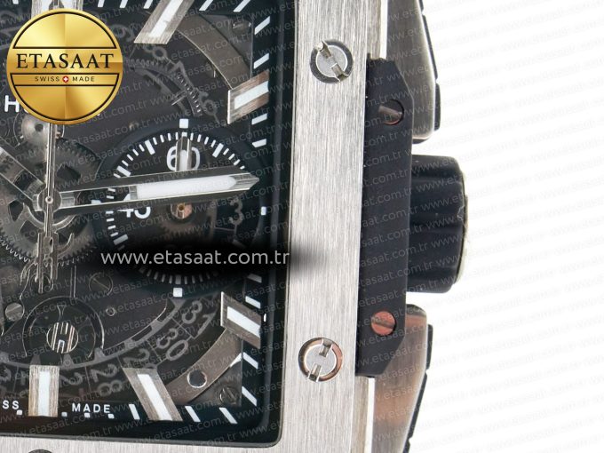Square Bang Unico 42mm Titanium BBF 1:1 Best Edition Skeleton Dial on Black Rubber Strap A1280 - Görsel 13