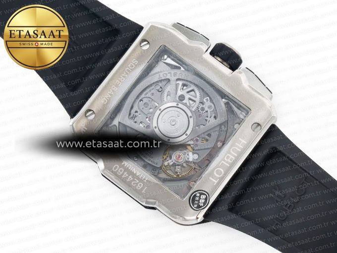 Square Bang Unico 42mm Titanium BBF 1:1 Best Edition Skeleton Dial on Black Rubber Strap A1280 - Görsel 17