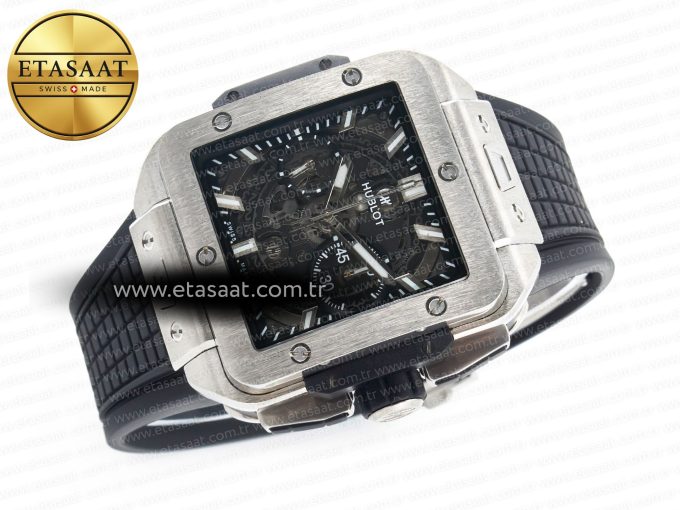 Square Bang Unico 42mm Titanium BBF 1:1 Best Edition Skeleton Dial on Black Rubber Strap A1280 - Görsel 8