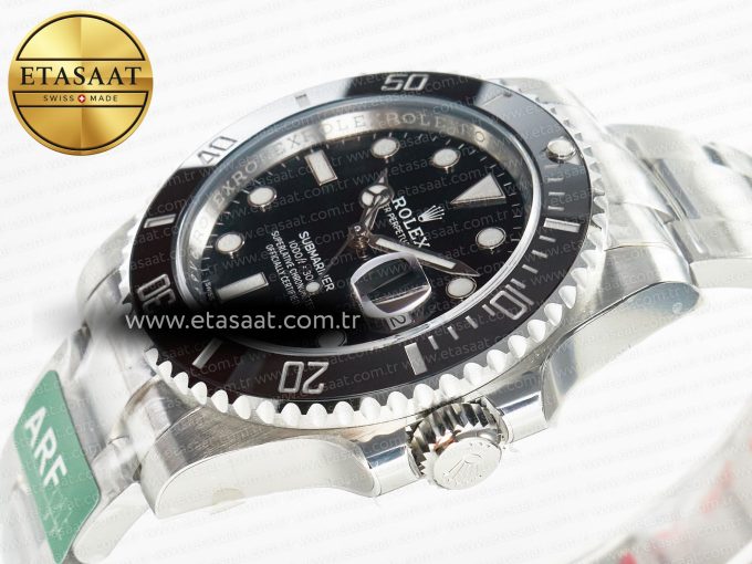 Submariner 116610 LN Black 904L Steel ARF 1:1 Best Edition on SS Bracelet SH3135 - Görsel 6