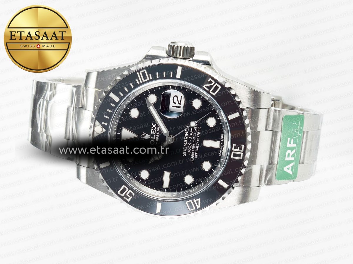 Submariner 116610 LN Black 904L Steel ARF 1:1 Best Edition on SS Bracelet SH3135 - Görsel 9