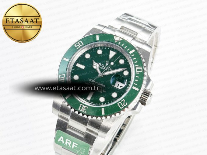 Submariner 116610 LV Green 904L Steel ARF 1:1 Best Edition on SS Bracelet SH3135 - Görsel 1