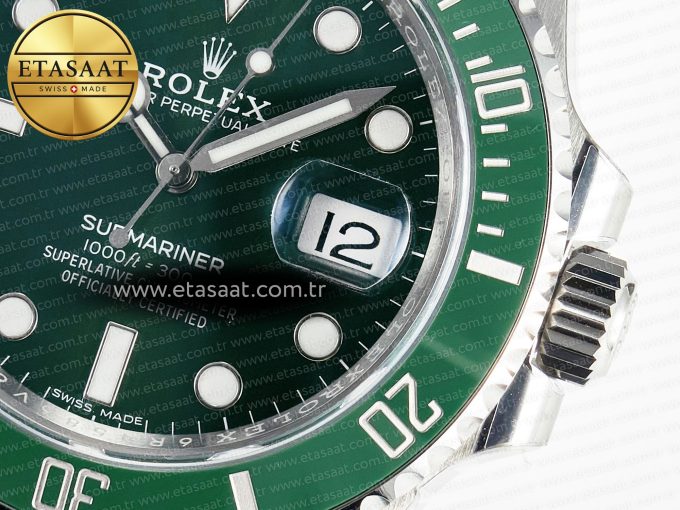 Submariner 116610 LV Green 904L Steel ARF 1:1 Best Edition on SS Bracelet SH3135 - Görsel 12