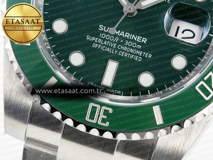 Submariner 116610 LV Green 904L Steel ARF 1:1 Best Edition on SS Bracelet SH3135 - Görsel 13