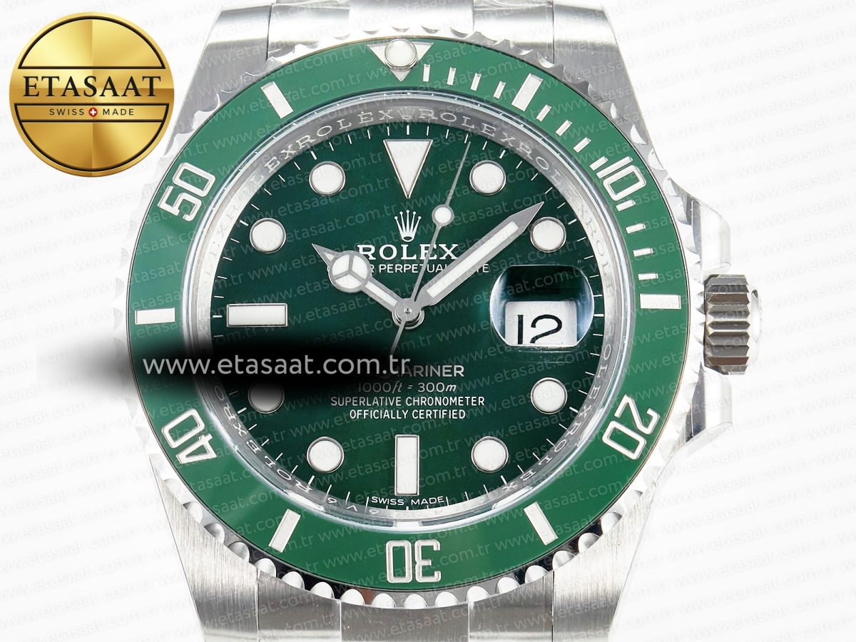Submariner 116610 LV Green 904L Steel ARF 1:1 Best Edition on SS Bracelet SH3135 - Görsel 4