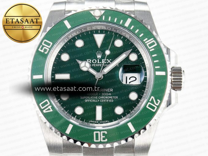 Submariner 116610 LV Green 904L Steel ARF 1:1 Best Edition on SS Bracelet SH3135 - Görsel 4