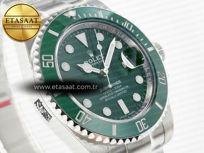 Submariner 116610 LV Green 904L Steel ARF 1:1 Best Edition on SS Bracelet SH3135 - Görsel 5