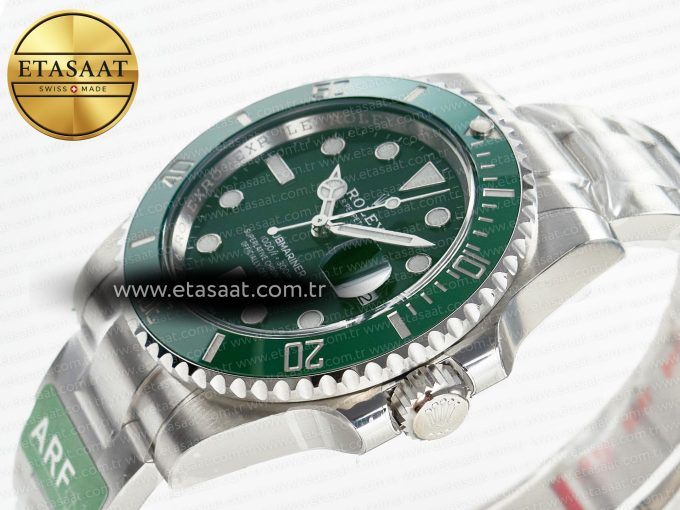 Submariner 116610 LV Green 904L Steel ARF 1:1 Best Edition on SS Bracelet SH3135 - Görsel 6