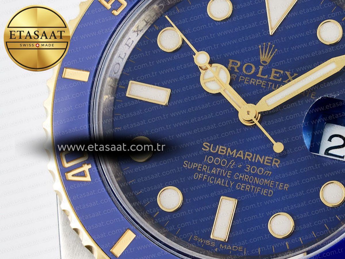 Submariner 116613 LB VSF 1:1 Best Edition Blue Dial Blue Ceramic on SS/YG Bracelet VS3135 - Görsel 10