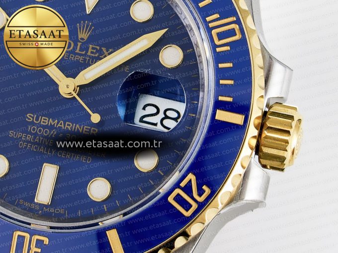 Submariner 116613 LB VSF 1:1 Best Edition Blue Dial Blue Ceramic on SS/YG Bracelet VS3135 - Görsel 12