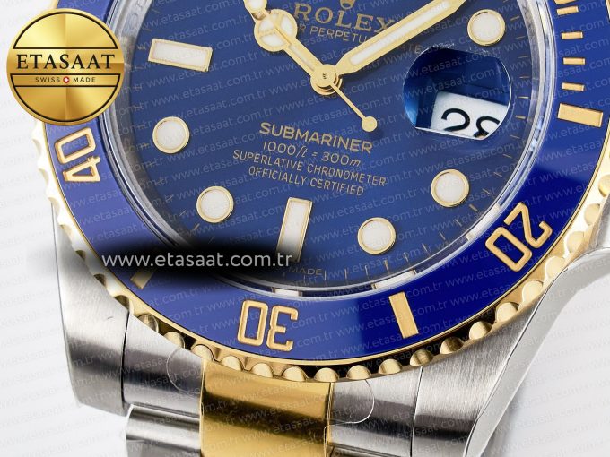 Submariner 116613 LB VSF 1:1 Best Edition Blue Dial Blue Ceramic on SS/YG Bracelet VS3135 - Görsel 13
