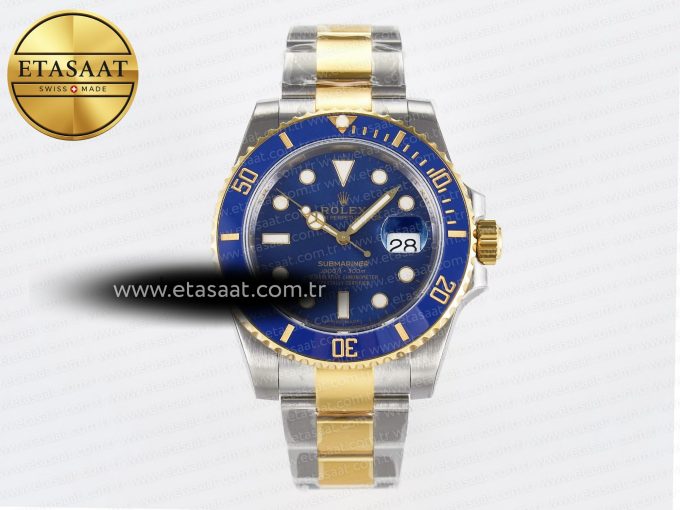 Submariner 116613 LB VSF 1:1 Best Edition Blue Dial Blue Ceramic on SS/YG Bracelet VS3135 - Görsel 3