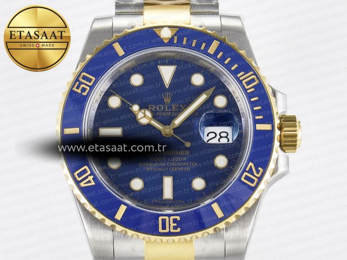 Submariner 116613 LB VSF 1:1 Best Edition Blue Dial Blue Ceramic on SS/YG Bracelet VS3135 - Görsel 4