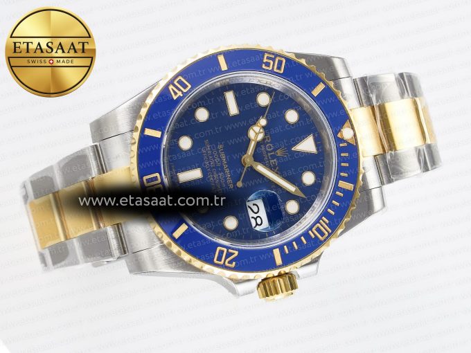 Submariner 116613 LB VSF 1:1 Best Edition Blue Dial Blue Ceramic on SS/YG Bracelet VS3135 - Görsel 8