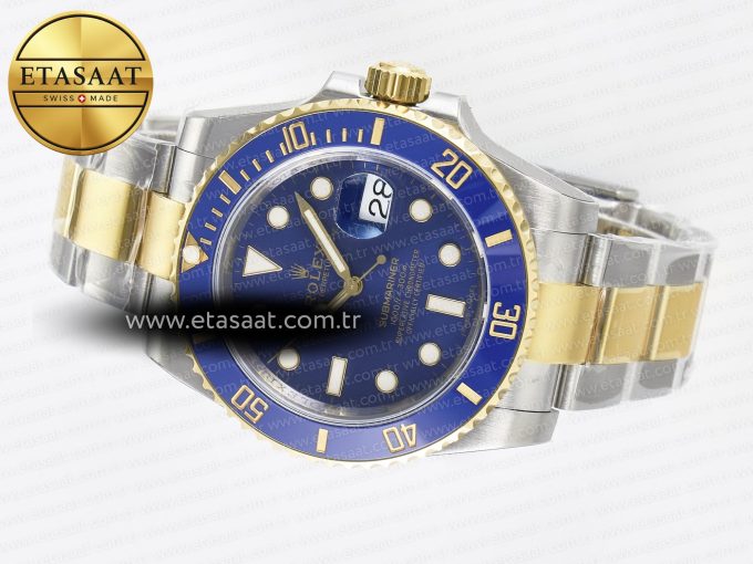 Submariner 116613 LB VSF 1:1 Best Edition Blue Dial Blue Ceramic on SS/YG Bracelet VS3135 - Görsel 9