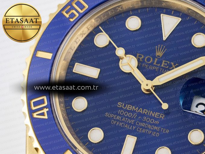 Submariner 116618 LB Blue Ceramic YG Plated 904L Steel VSF 1:1 Best Edition VS3135 - Görsel 10
