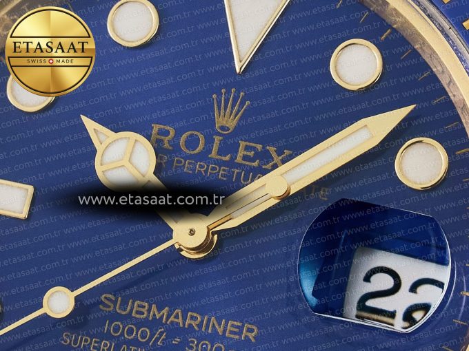 Submariner 116618 LB Blue Ceramic YG Plated 904L Steel VSF 1:1 Best Edition VS3135 - Görsel 11