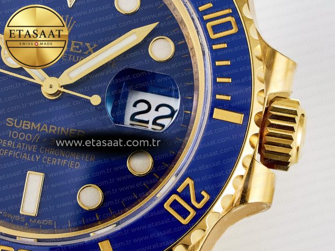 Submariner 116618 LB Blue Ceramic YG Plated 904L Steel VSF 1:1 Best Edition VS3135 - Görsel 12