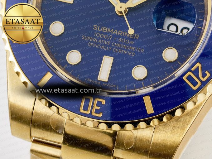 Submariner 116618 LB Blue Ceramic YG Plated 904L Steel VSF 1:1 Best Edition VS3135 - Görsel 13
