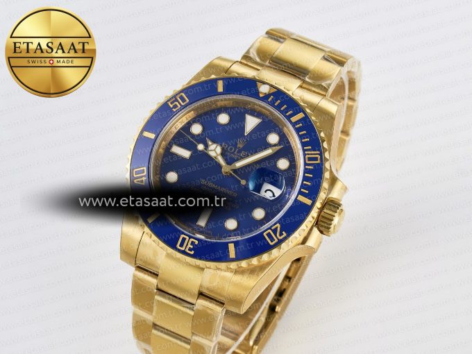 Submariner 116618 LB Blue Ceramic YG Plated 904L Steel VSF 1:1 Best Edition VS3135 - Görsel 2