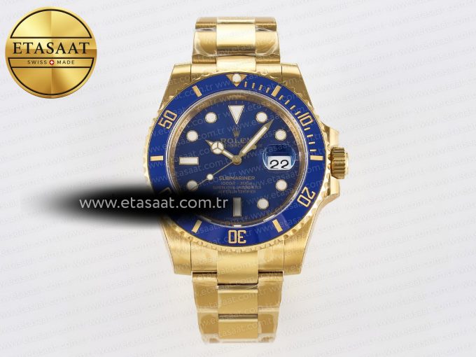 Submariner 116618 LB Blue Ceramic YG Plated 904L Steel VSF 1:1 Best Edition VS3135 - Görsel 3