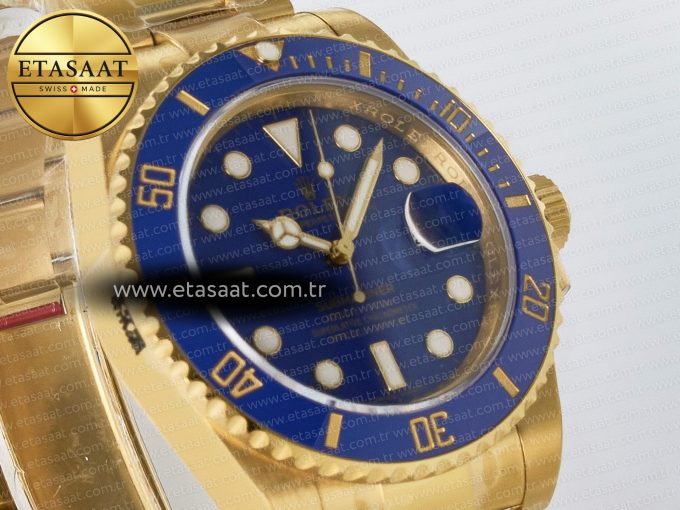 Submariner 116618 LB Blue Ceramic YG Plated 904L Steel VSF 1:1 Best Edition VS3135 - Görsel 5