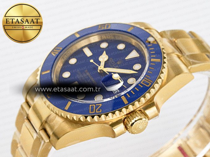 Submariner 116618 LB Blue Ceramic YG Plated 904L Steel VSF 1:1 Best Edition VS3135 - Görsel 6